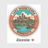 Sticker Lac Minnetonka, Minnesota pêche et navigation de p (Feuille)