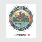 Sticker Lac Minnetonka, Minnesota pêche et navigation de p (Feuille)