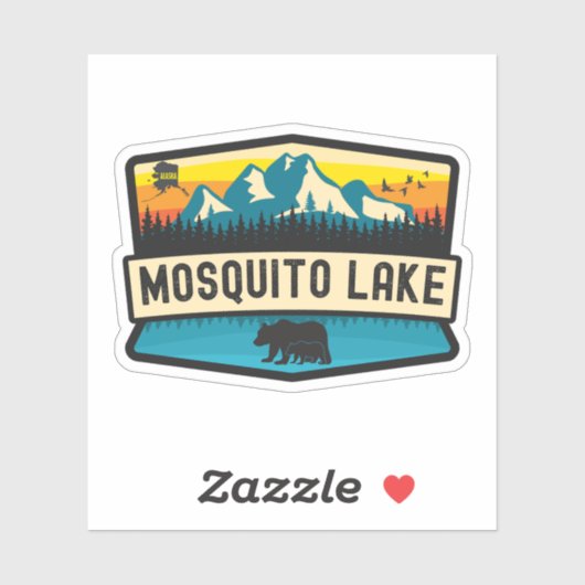 Sticker Lac Mosquito, Alaska (Feuille)