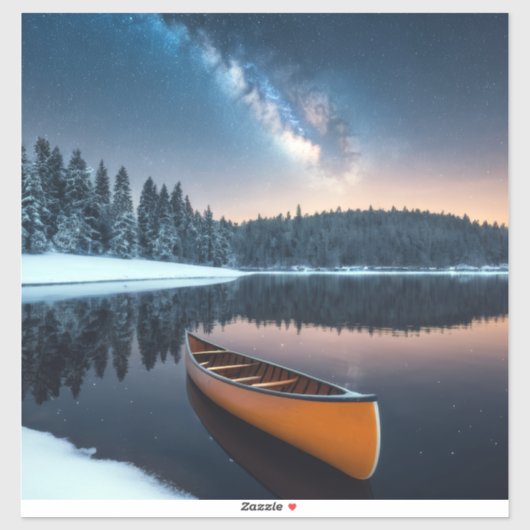 Sticker Lac Nature Extérieur Paysage Calme Tranquille Rela (Feuille)