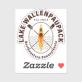 Sticker Lac Wallenpaupack Pennsylvanie Kayaking Fishing (Feuille)