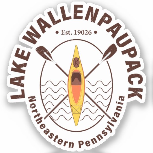 Sticker Lac Wallenpaupack Pennsylvanie Kayaking Fishing (Recto)