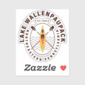 Sticker Lac Wallenpaupack Pennsylvanie Kayaking Fishing (Feuille)