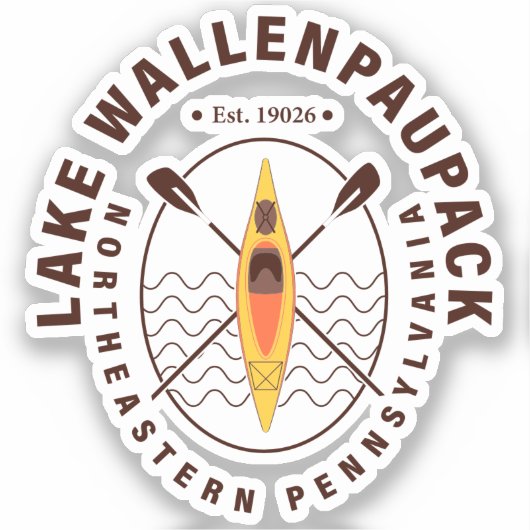 Sticker Lac Wallenpaupack Pennsylvanie Kayaking Fishing (Recto)