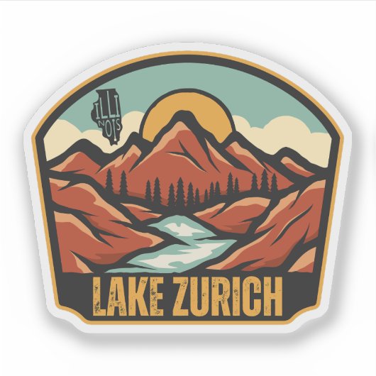 Sticker Lac Zurich, Illinois (Devant)