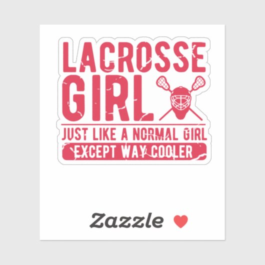Sticker Lacrosse Girl Gift - LAX femmes - Dames Lacrosse (Feuille)