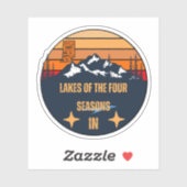 Sticker Lacs des Quatre Saisons, Indiana (Feuille)