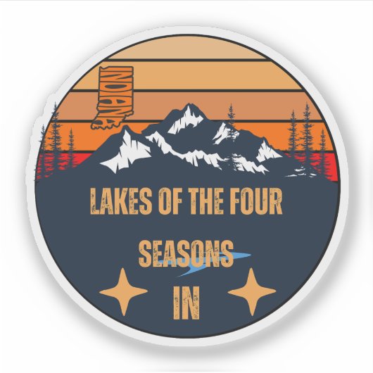 Sticker Lacs des Quatre Saisons, Indiana (Devant)