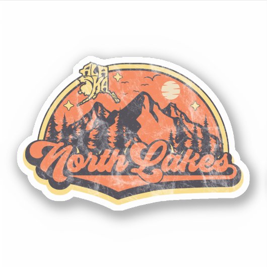 Sticker Lacs du Nord, Alaska (Devant)