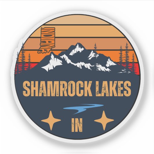 Sticker Lacs Shamrock, Indiana (Devant)