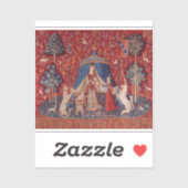 Sticker Lady and Unicorn Medieval Tapestry Desire (Feuille)
