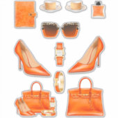 Sticker Lady Boss Décrit Stickers Orange Decal (Devant)