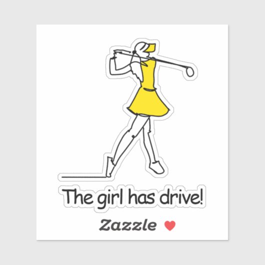 Sticker Lady Golfer (Feuille)