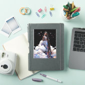 Sticker Lady In Clouds Art Africain Américain (Couverture iPad)