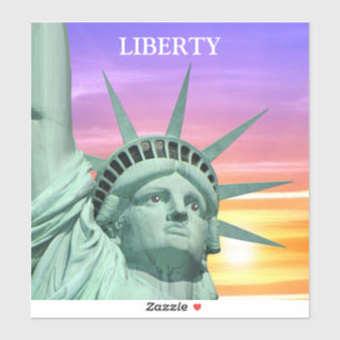 Sticker Lady Liberty et lever de soleil 