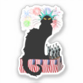 Sticker Lady Liberty - Patriotique Le Conversation Noir (Recto)