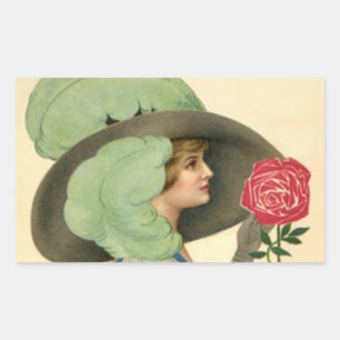 STICKER Lady modieuze Pet mode Roos