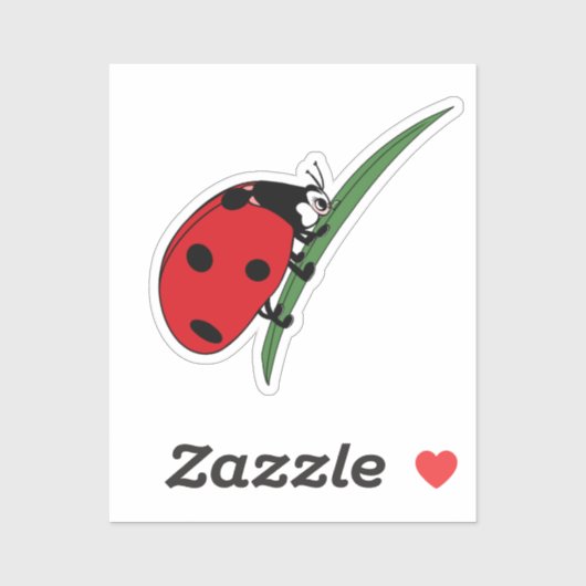 Sticker Ladybug à la soif (Feuille)