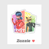 Sticker Ladybug & Cat Noir | Confiance et fidélité (Feuille)