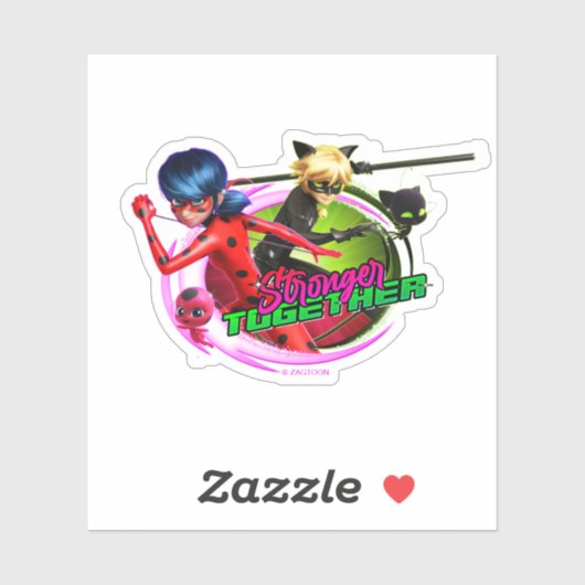 Sticker Ladybug & Cat Noir | Ensemble plus fort (Feuille)