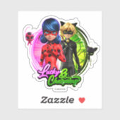 Sticker Ladybug & Cat Noir | Lucky & Charming (Feuille)