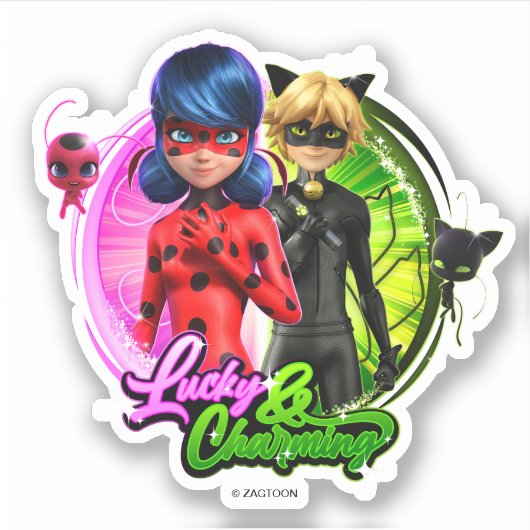 Sticker Ladybug & Cat Noir | Lucky & Charming (Devant)