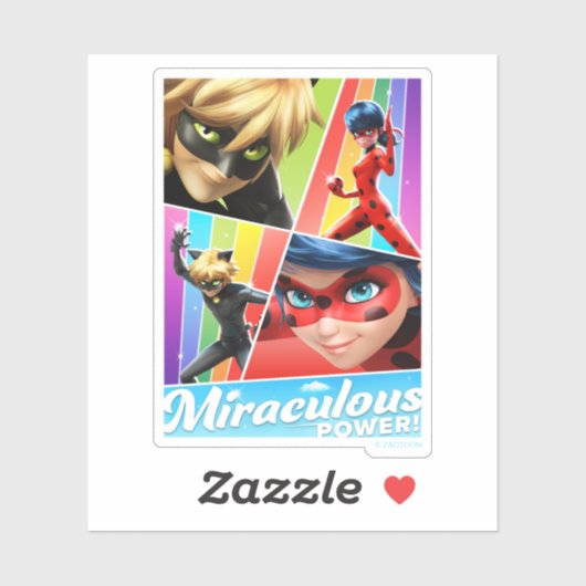 Sticker Ladybug & Cat Noir | Puissance Miraculeuse ! (Feuille)