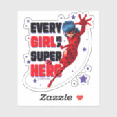 Sticker Ladybug Every Girl est un super héros (Feuille)