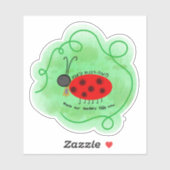 Sticker Ladybug in Yiddish (Feuille)