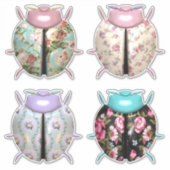 Sticker Ladybug motif floral mignon (Devant)