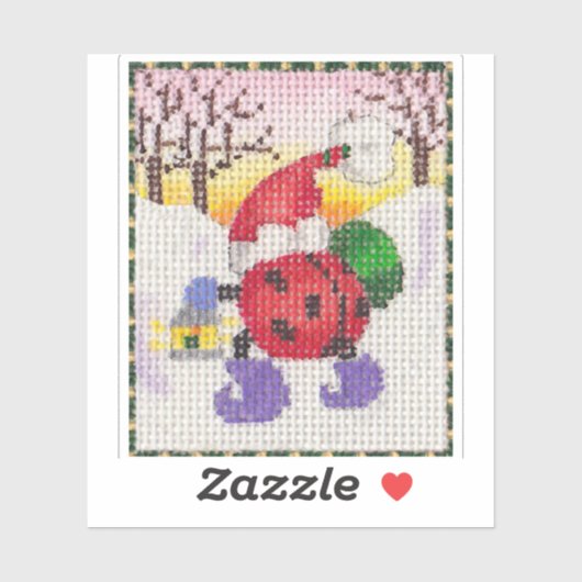 Sticker Ladybug Père Noël (Feuille)