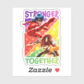 Sticker Ladybug & Rena Rouge | Ensemble plus fort (Feuille)