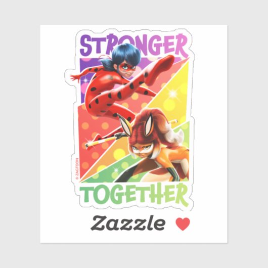 Sticker Ladybug & Rena Rouge | Ensemble plus fort (Feuille)