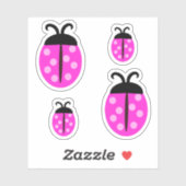 Sticker Ladybug rose (Feuille)