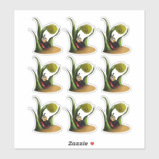 Sticker Ladybugs et Dandelions (Feuille)