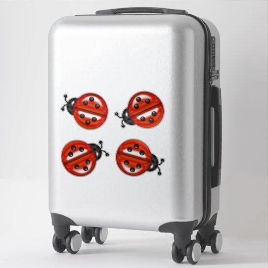 Sticker Ladybugs Noir Rouge (Sur valise)