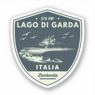 Sticker lago di garda - lac garda col alpes italiennes mot