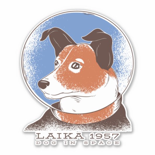 Sticker Laika Soviet Space Dog 1957 (Devant)