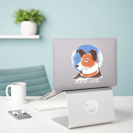 Sticker Laika Soviet Space Dog 1957 (Ordinateur portable sur le bureau)