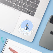 Sticker Laisse-Le Neiger ! (Pingouin) (Ordinateur portable avec iPhone)
