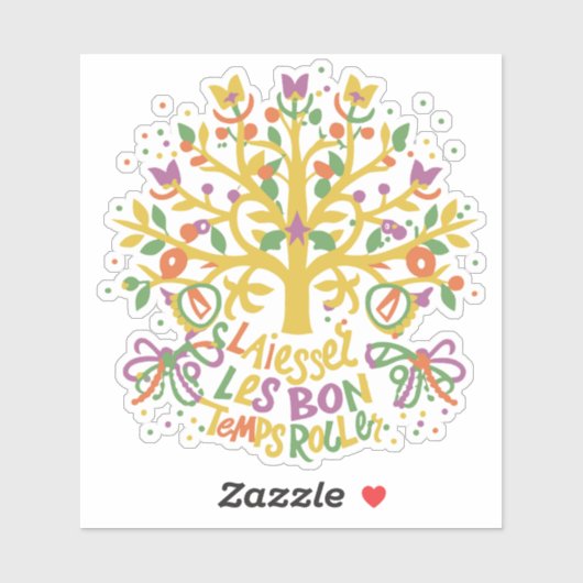 Sticker Laisser Les Bon Temps Rouler Mardi Gras 2024 (Feuille)