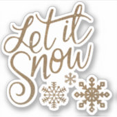 Sticker Laisser Neige Or Parties scintillant Contour (Devant)