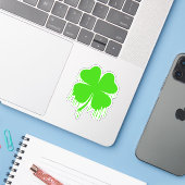 Sticker Laisser quatre feuilles Clover (Ordinateur portable avec iPhone)