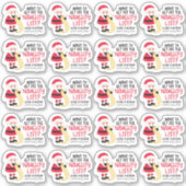 Sticker Laisser un avis Funny Père Noël List Noël Affaires (Devant)