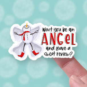 Sticker Laisser un commentaire mignon hiver Snowman Angel 