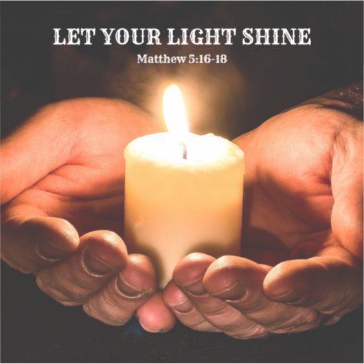 Sticker Laissez Briller Votre Lumière, Les Mains Tenant Un (Devant)