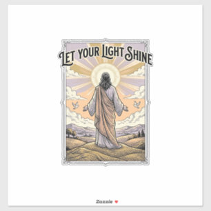 Sticker Laissez Votre Lumière Briller Foi Vintage