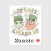 Sticker Laissons la chance - Drôle Leprechaun Clover (Feuille)