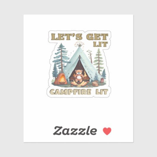 Sticker Laissons-nous ! Classique feu de camp (Feuille)