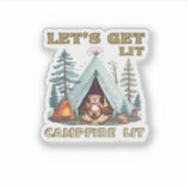 Sticker Laissons-nous ! Classique feu de camp (Devant)
